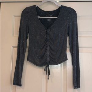 american eagle boy long sleeve crop top